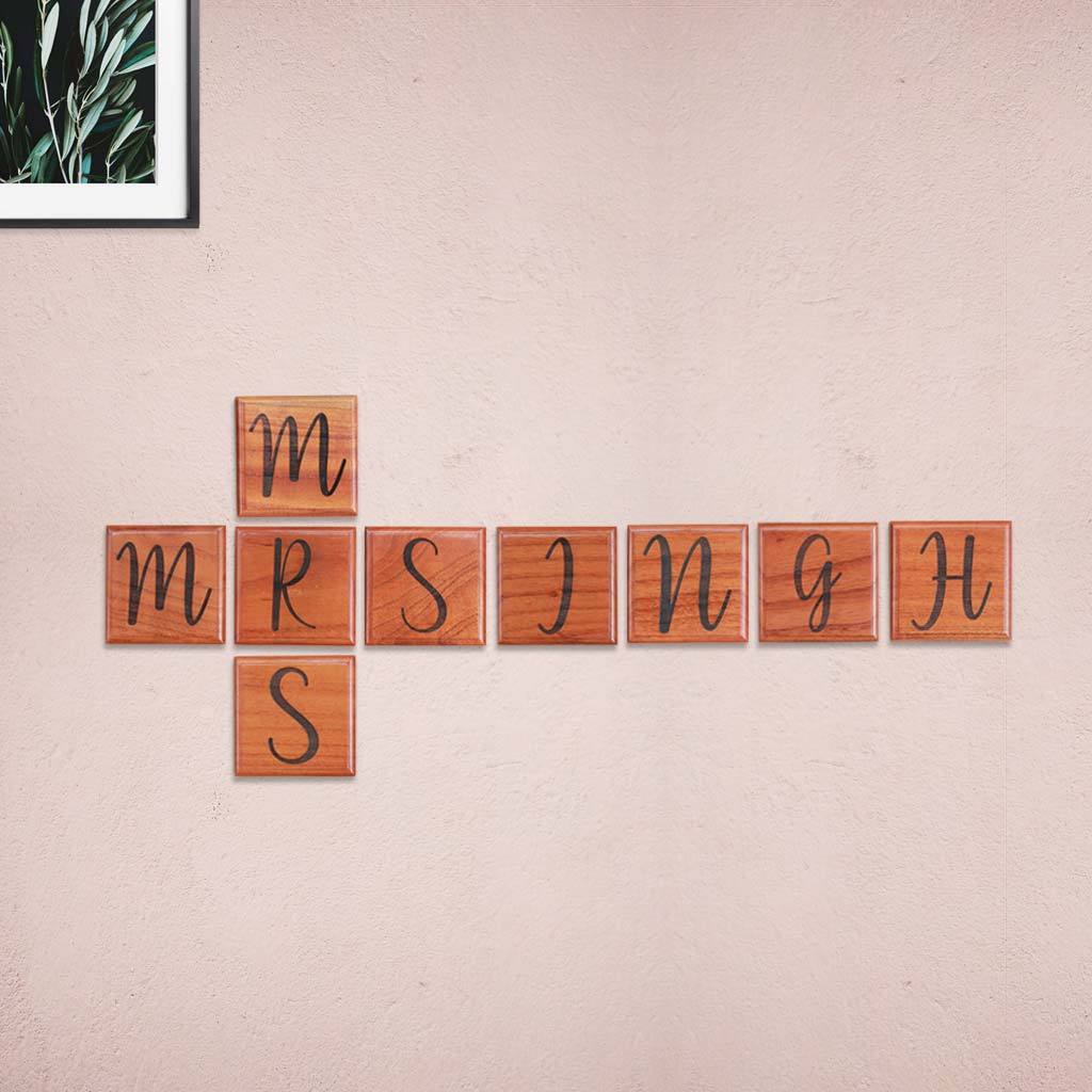 Custom Mr & Mrs Wooden Scrabble Tile Art Gifts for CouplesHome Decor