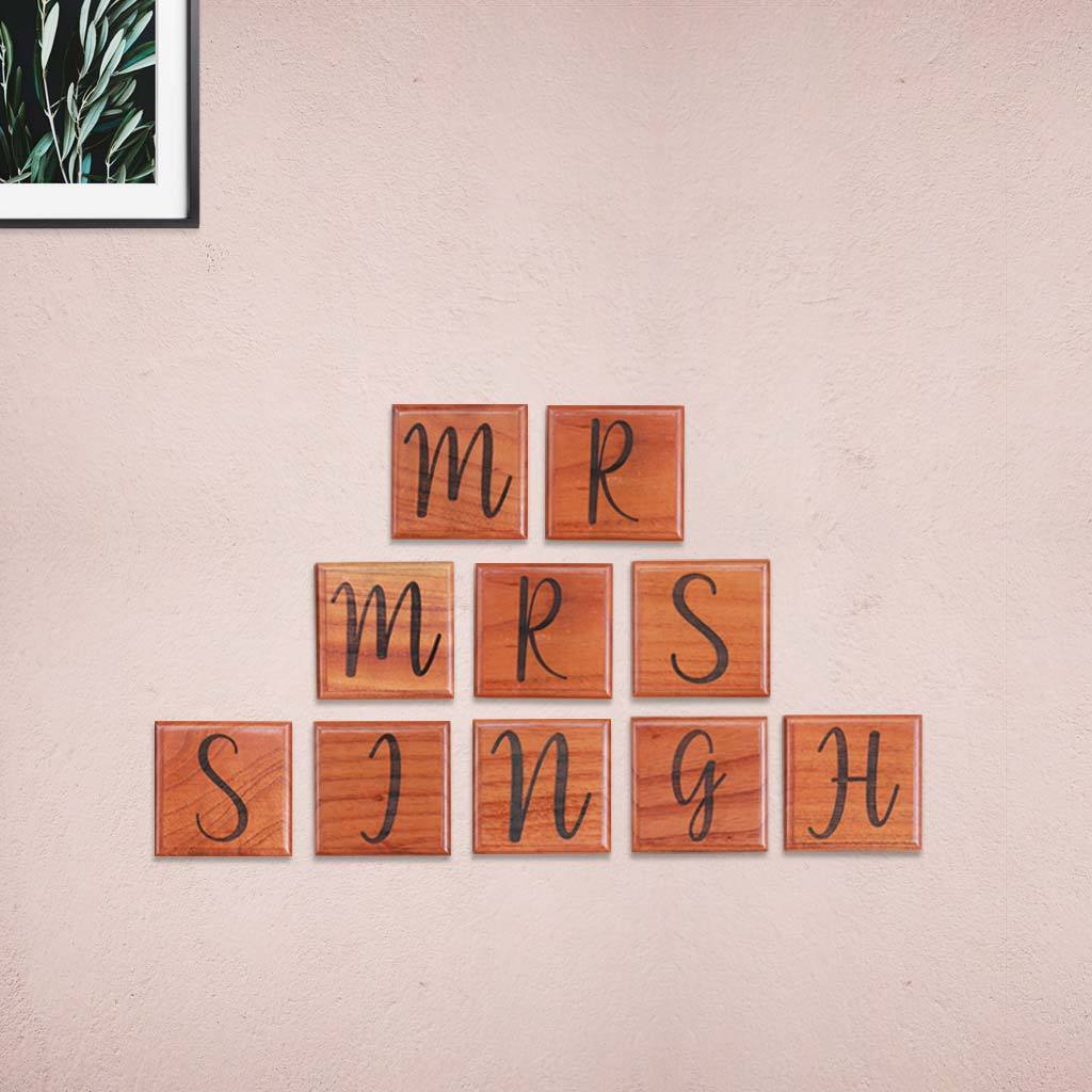 Mr & Mrs Crossword Tiles & Scrabble Art - Home Decor by Woodgeek Store