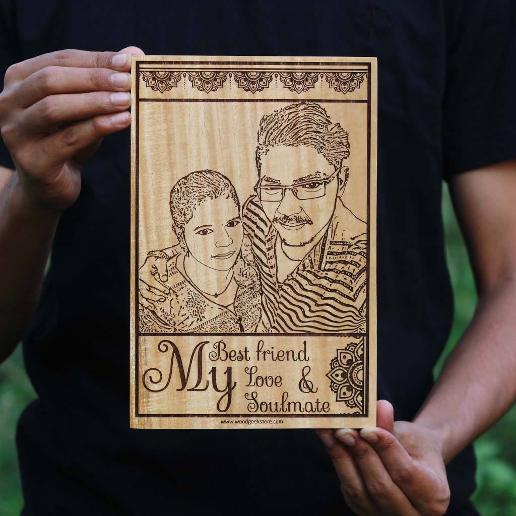 My Best Friend, My Love, My Soulmate Custom Engraved Wooden Frame