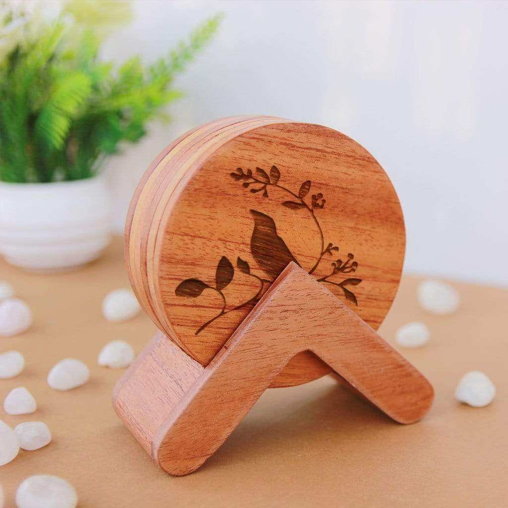 Wooden coasters sales with holder
