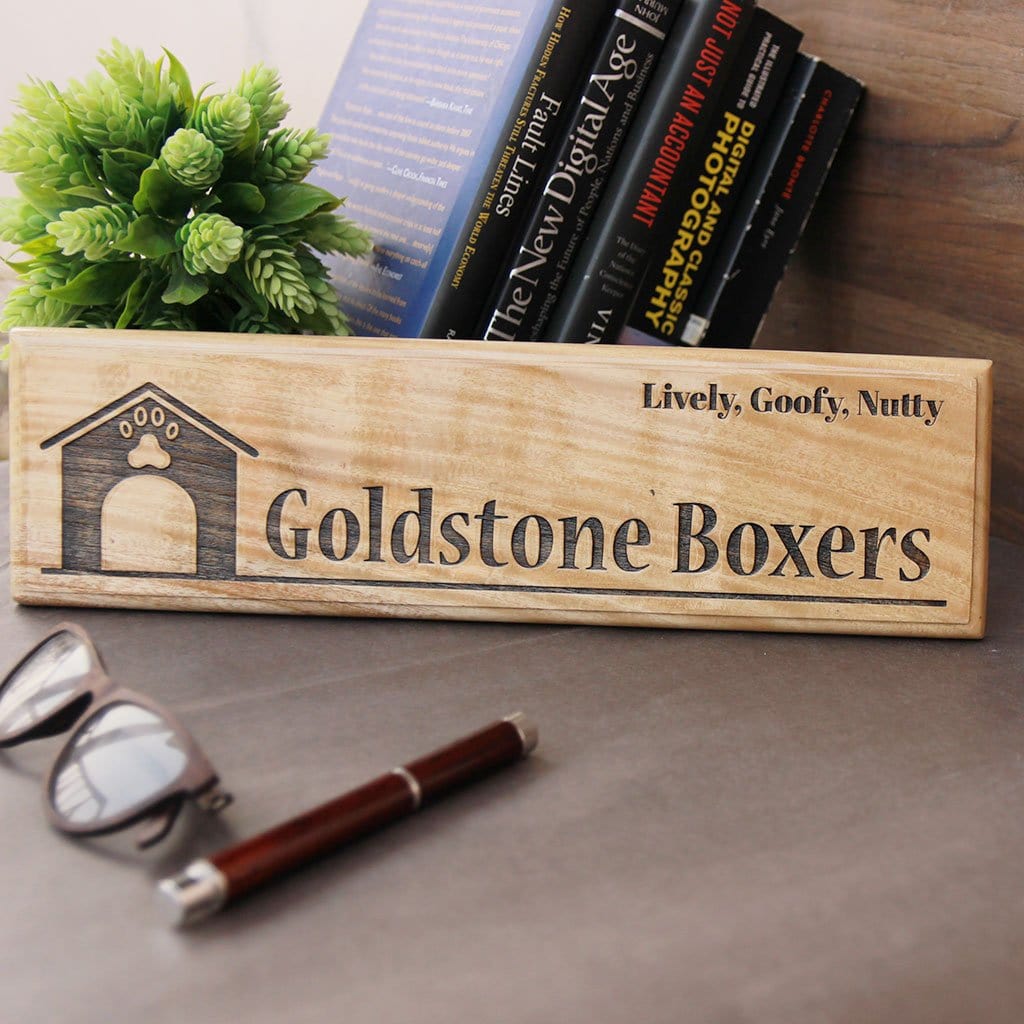 Wooden Pet Name Signs - Wooden Nameplates for Dogs & Cats - Gifts for Pets - Personalized Gifts for Dog Lovers & Dog Owners - Custom Gifts for Cat Lovers by Woodgeek Store