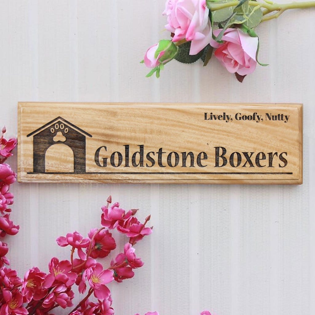 Wooden Pet Name Signs - Wooden Nameplates for Dogs & Cats - Gifts for Pets - Personalized Gifts for Dog Lovers & Dog Owners - Custom Gifts for Cat Lovers by Woodgeek Store