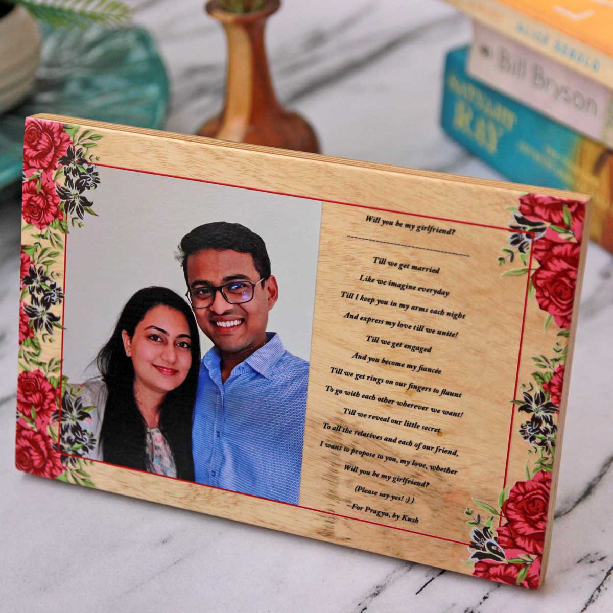 Personalized Family Photo Gift Box - Here Love knows No End!- 4 or 6  Photo Block w/ Handwritten Card - Personalized Family Frame