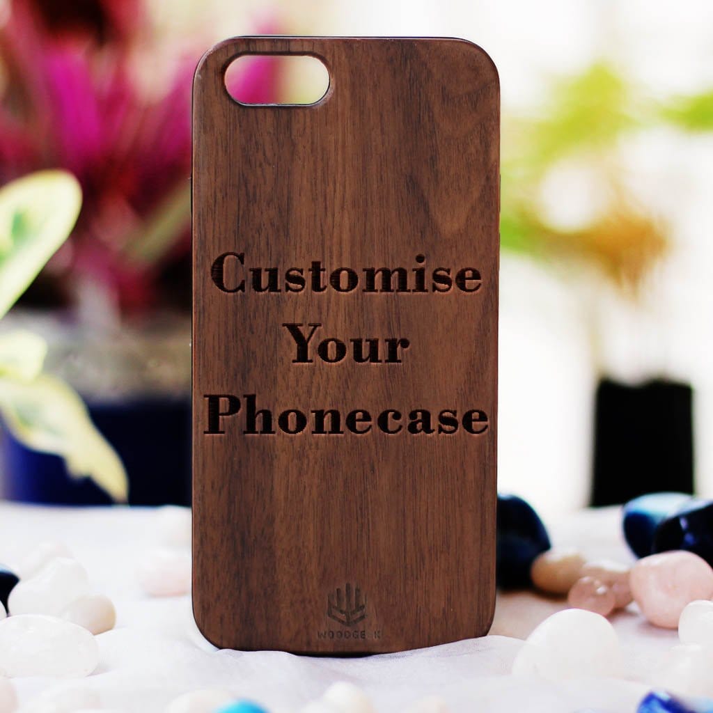 Create Your Own Phone Case - Photo Engraved Phone Cases - Bamboo Phone Case - Personalized Wooden Phone Covers Engraved With A Photo Or Quote At Woodgeek Store