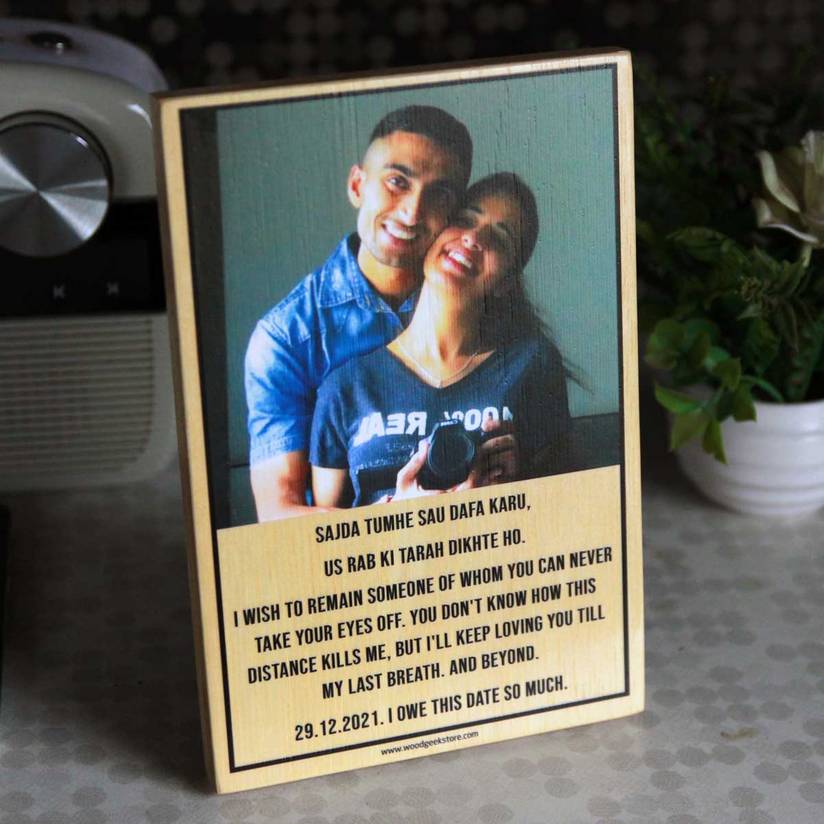 Personalized Love Poem & Photo Gift For Husband & Wife | Print On Wood
