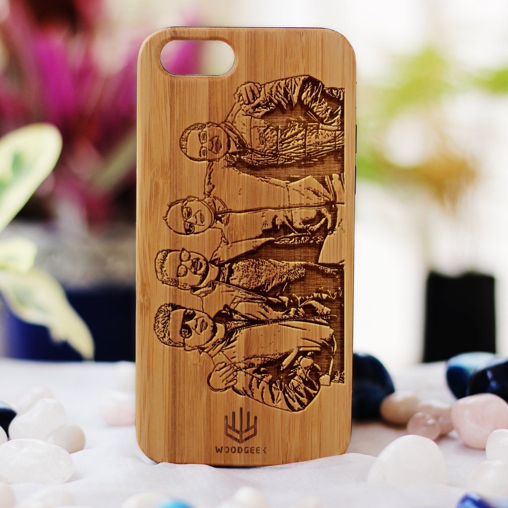 Design Your Own Phone Case - Custom Engraved Phone Cases for Friends - Photo Engraved Phone Cases - Friendship Phone case - Personalized Phone Case for Friends - Friendship Day Gifts - Personalized Birthday Gifts - Walnut Wood Phone Cases from Woodgeek Store