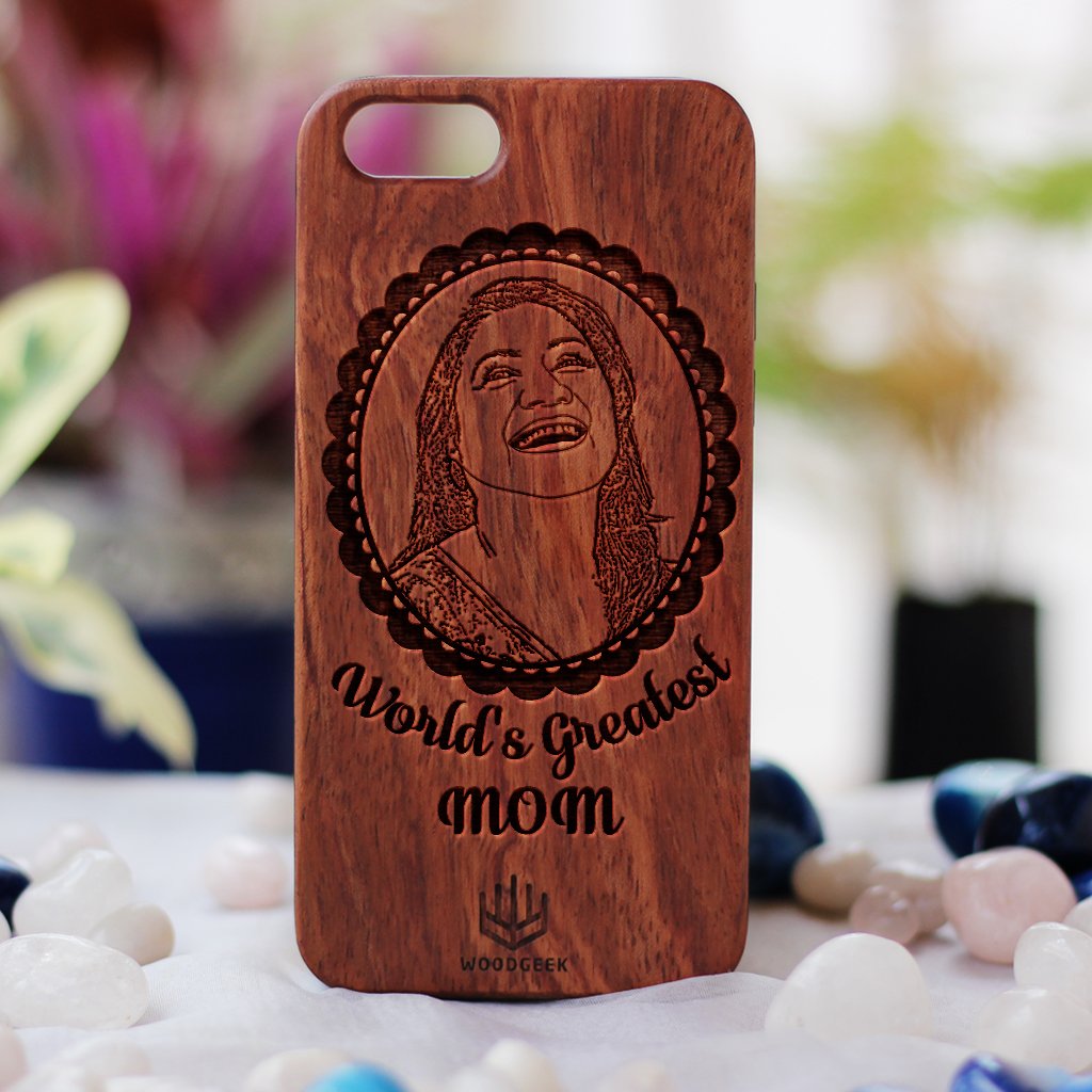 Make Your Own Phone Case - Best Mom Ever Phone case - Personalized Phone Case for Mom - Custom Engraved Phone Covers for Mothers - Mother's Day Gifts - Rosewood Phone Cases from Woodgeek Store