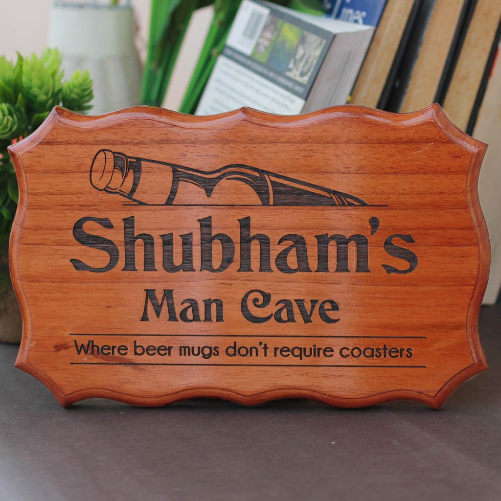 Personalized Man Cave Signs - Funny Man Cave Wood Signs - Custom Room Name Signs for Boy's Rooms by Woodgeek Store