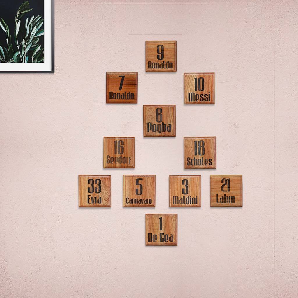 Crossword Wall Art - Wooden Tile Wall Decor for Football Fans - Woodgeek Store