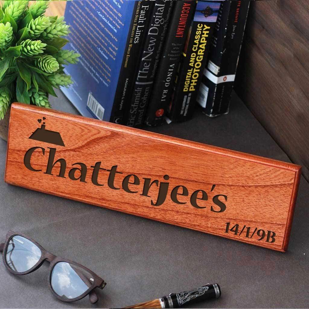 Family Name Signs - Wooden Nameplates for Home - Personalized Desk Name Plate - Wooden House Number Signs - Personalized Nameplates by Woodgeek Store