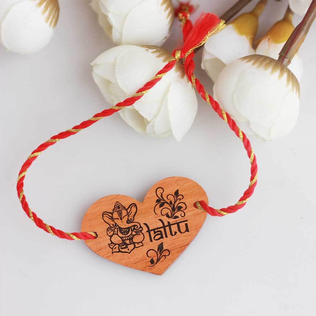 Personalised Wooden Rakhi &amp; Greeting Card For Brother - This Wooden Rakhi and Wooden Greeting Card Is The Best Gift For Brothers - Looking For The Best Rakhi Designs ? Shop Online Gifts For Raksha Bandhan From The Woodgeek Store.