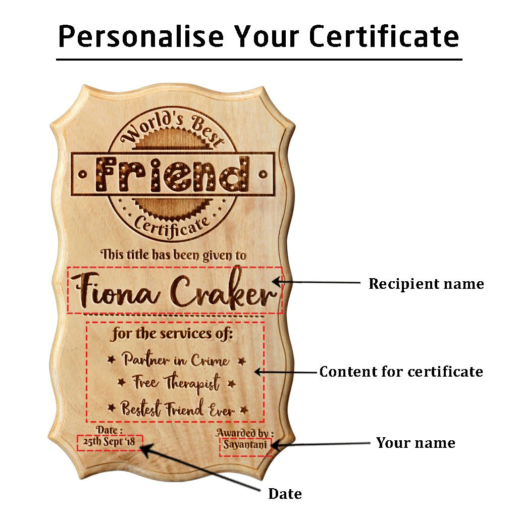 Personalized World&#39;s Best Friend Wooden Certificate