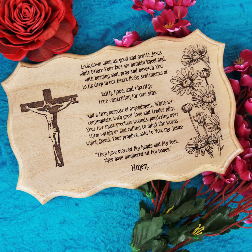 Christian Prayer for After Communion Before a Crucifix | Engraved Sign
