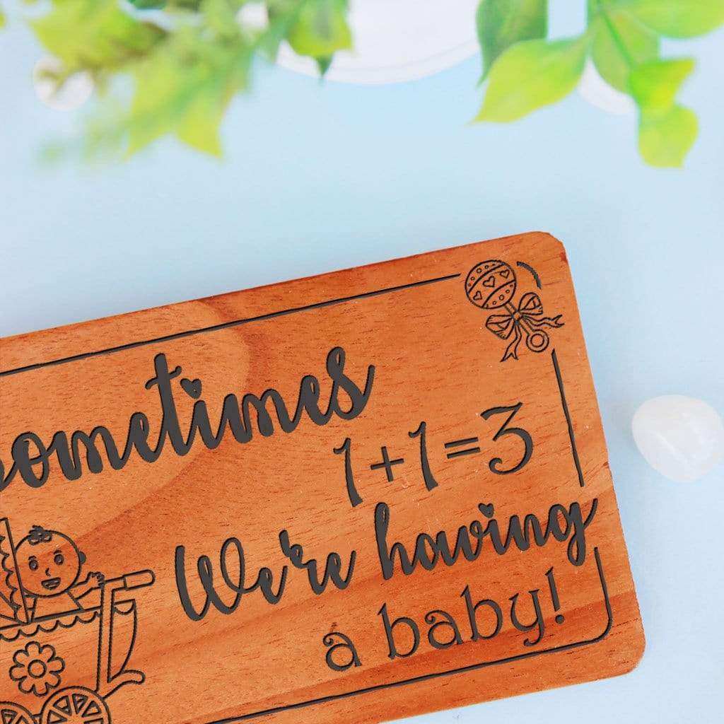 Pregnancy Announcement Cards &amp; Pregnancy Congratulations Card: Set Of Personalized Wooden Cards. Baby Shower Invitation Cards.