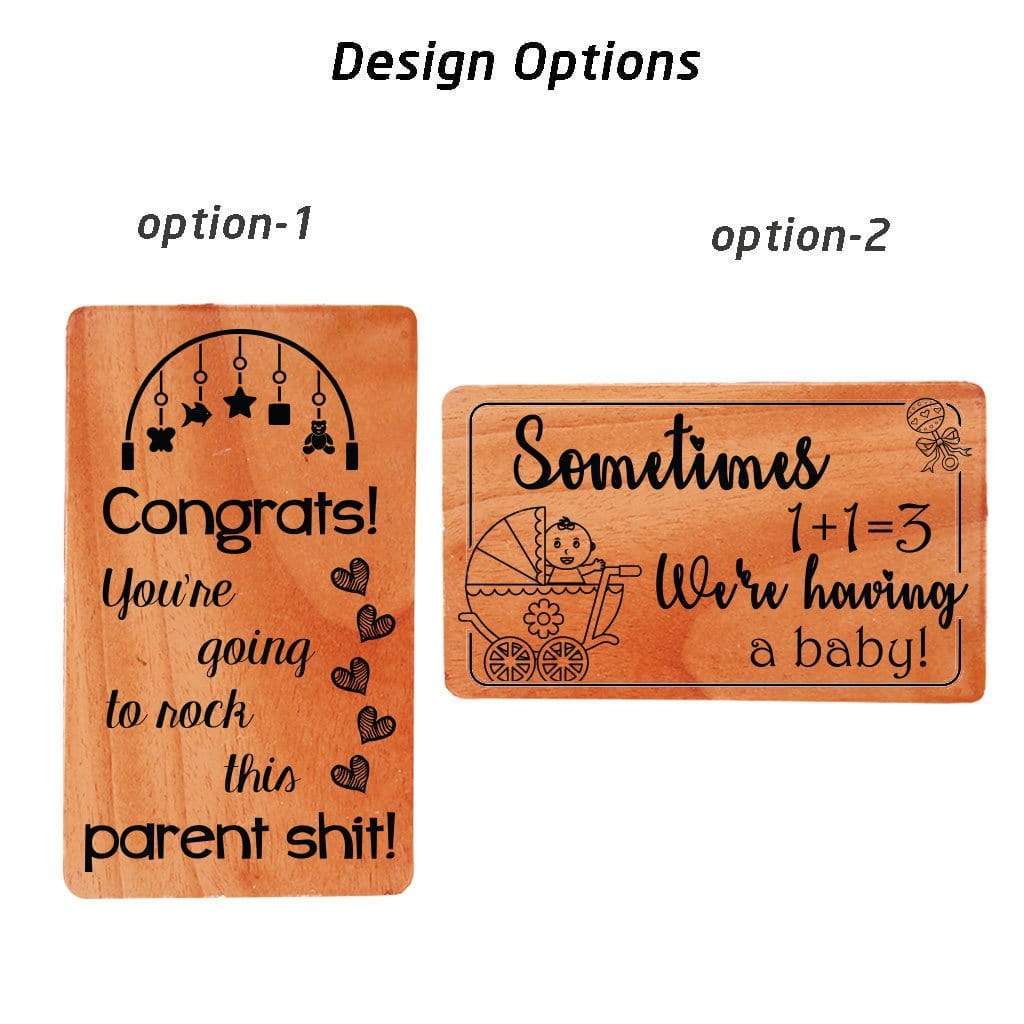Pregnancy Announcement Cards &amp; Pregnancy Congratulations Card: Set Of Personalized Wooden Cards. Baby Shower Invitation Cards.