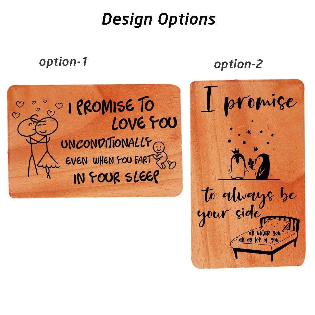 I Promise Cards &amp; Love Cards: Set Of Personalized Wooden Cards. Promise Cards For Boyfriend. Promise Cards For Girlfriend.