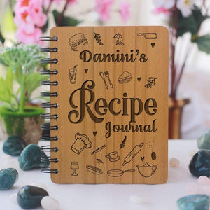 Custom Recipe Book to Write in Your Own Recipes, Personal Recipe Notebook,  Wooden Binder, Mom Birthday Gift, Kitchen Decor, Mothers Gift 