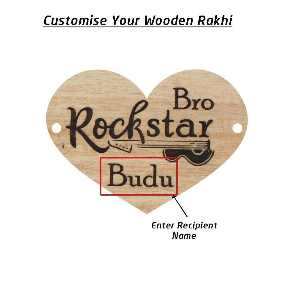 Personalised Rakhi With Name - Wooden Rakhi