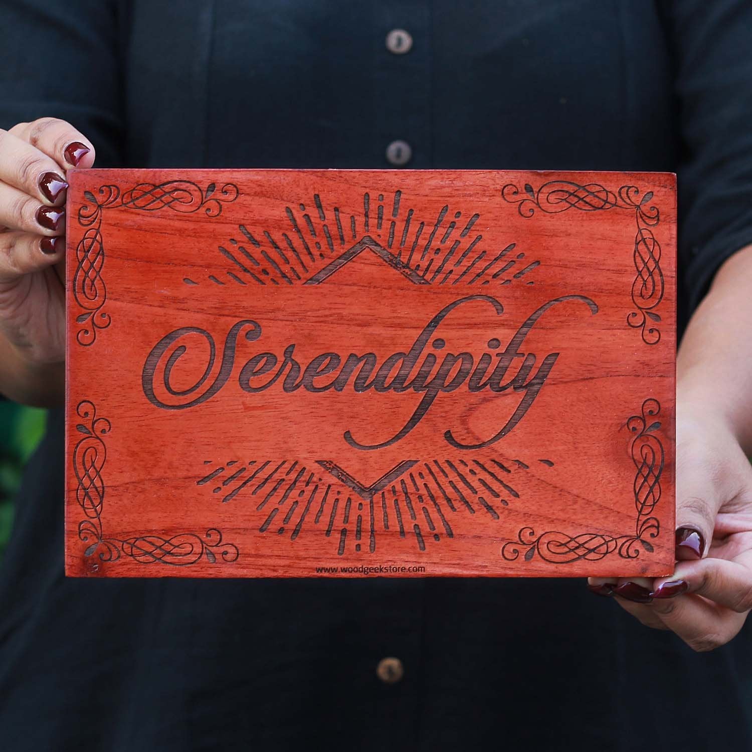 Serendipity Wood Word Sign | Wood Wall Poster | Carved Wood Wall Art | Woodgeek Store