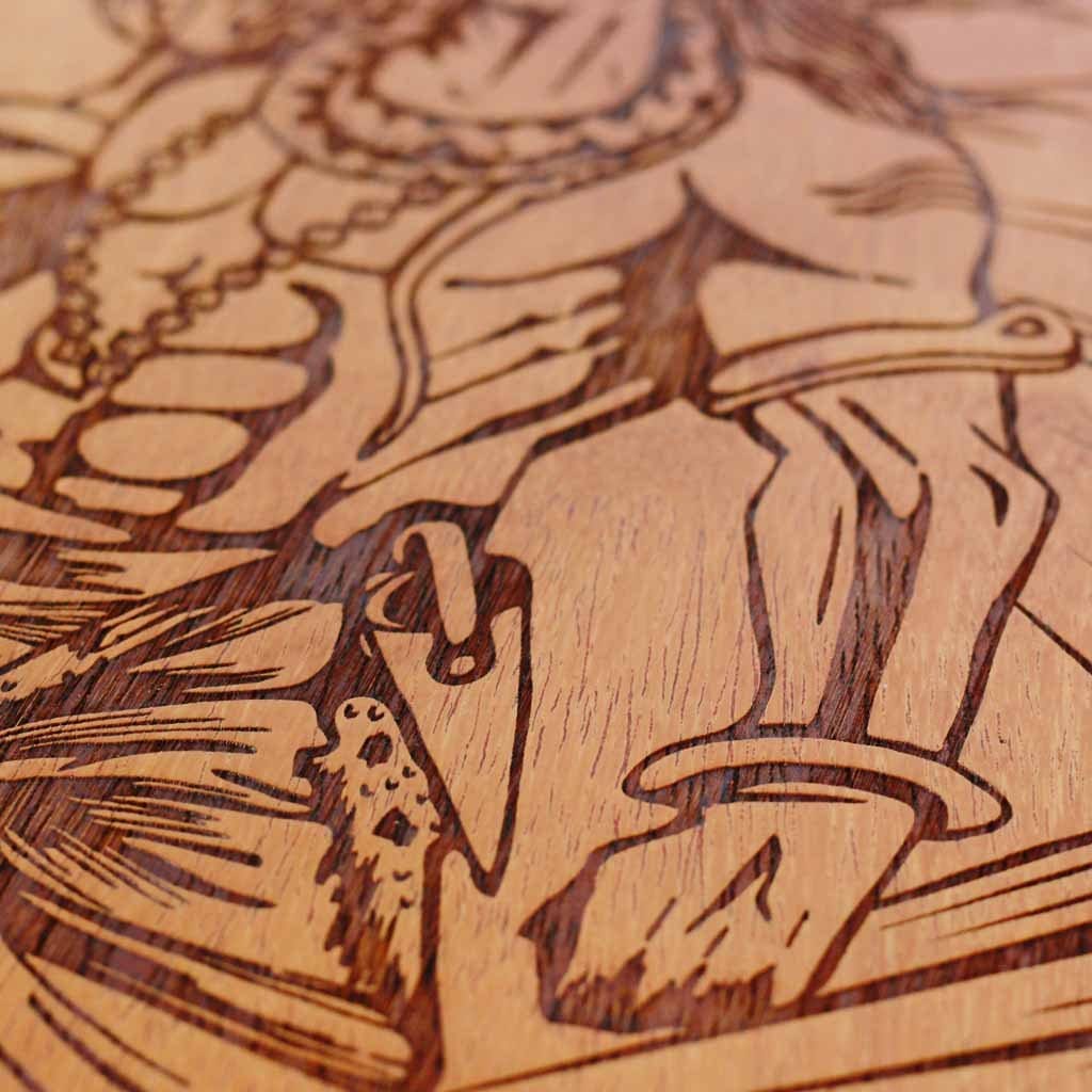 Wood Engraving - Shiva Carved Wooden Poster by Woodgeek Store - Hindu God Wooden Artwork - Indian God Destroyer of Evil Wood Wall Hanging - Buy Wood Wall Art Decor Online 