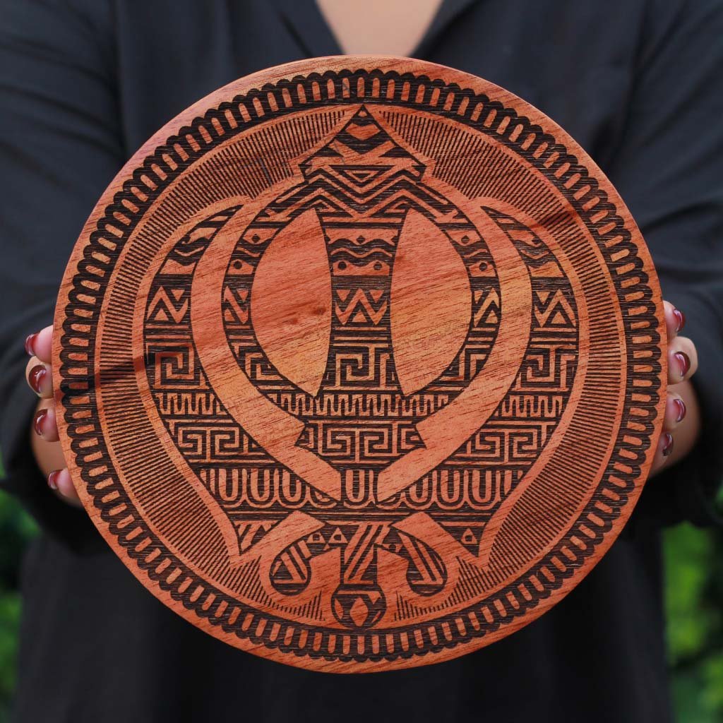 The Sikh Khanda Carved Wooden Poster