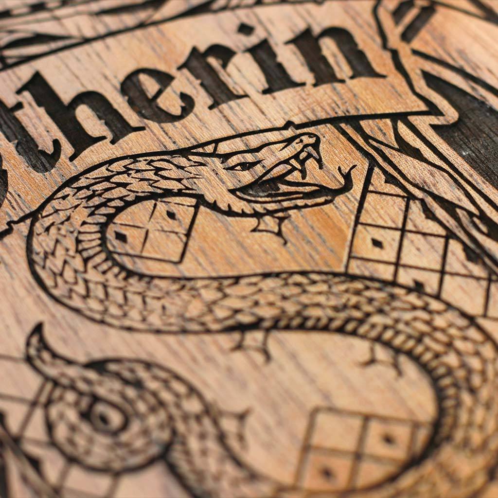 Hogwarts House Slytherin Wooden Poster &amp; Wall Art - Gifts for Harry Potter fans by Woodgeek Store