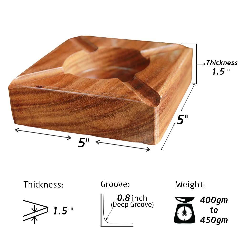 Specifications For Solid Walnut Wooden Ashtray - Woodgeek Store.