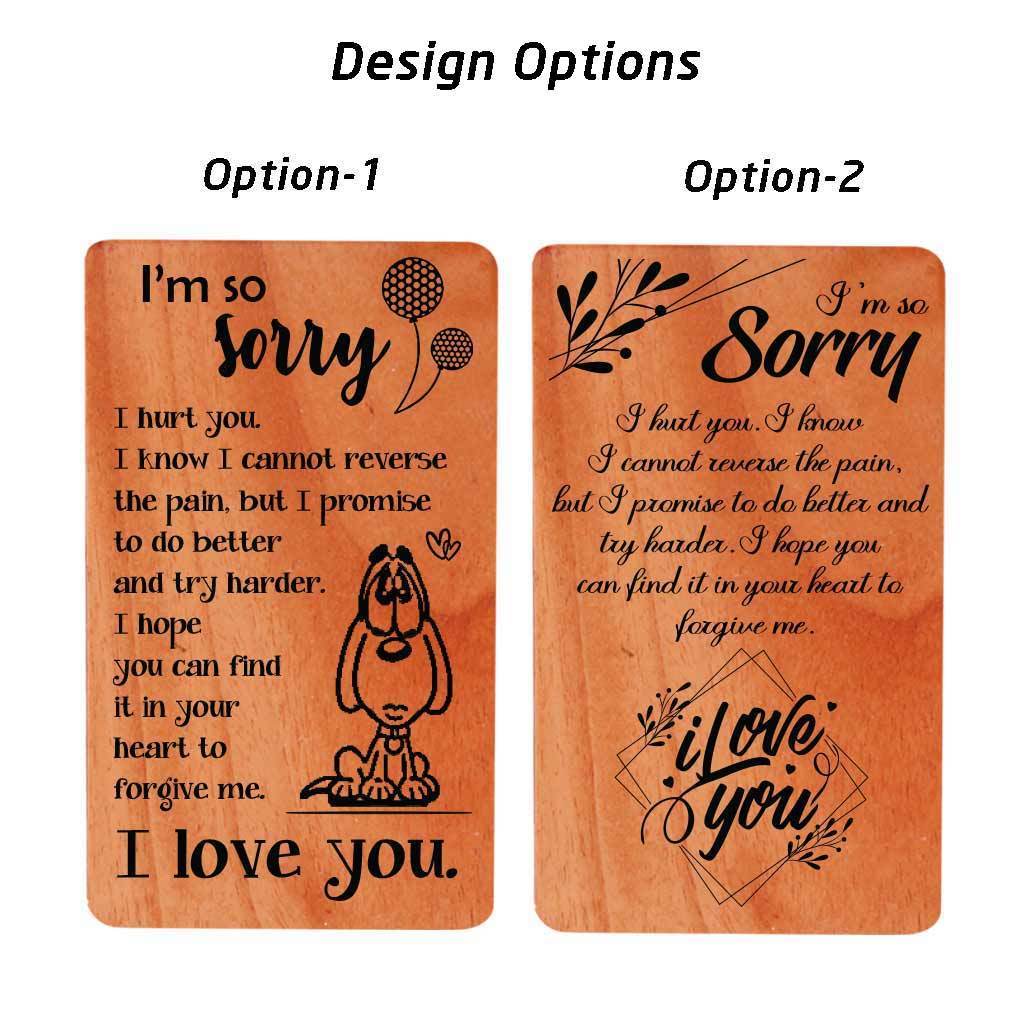 Sorry Card | Personalized Wooden Cards | Apology Card Sets - woodgeekstore