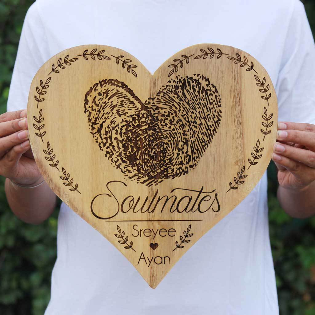 Soulmates Custom Engraved Wooden Frame