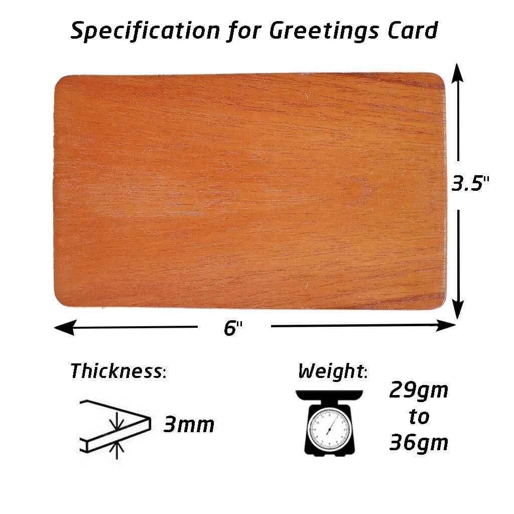 Specifications for Wooden Greeting Card