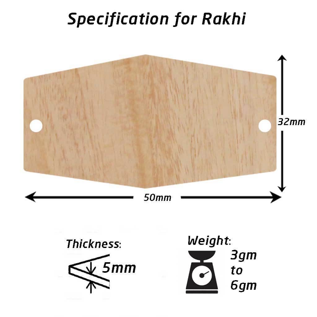 Specifications for Wooden Personalised Rakhi 