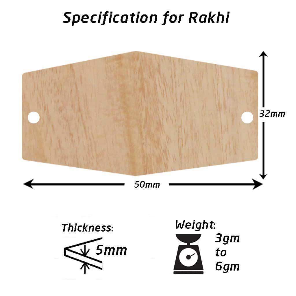 Specifications for Wooden Personalised Rakhi 