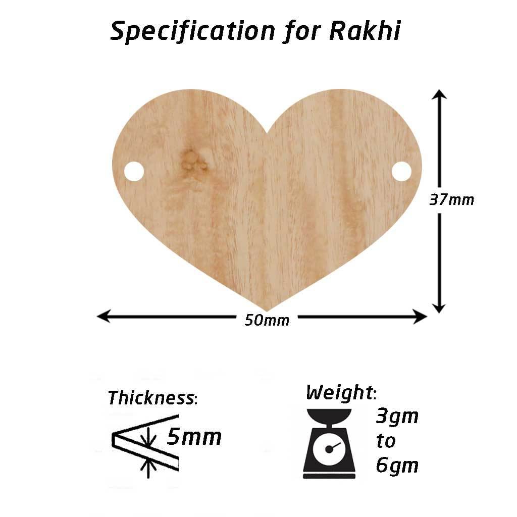 Specifications for Wooden Personalised Rakhi 