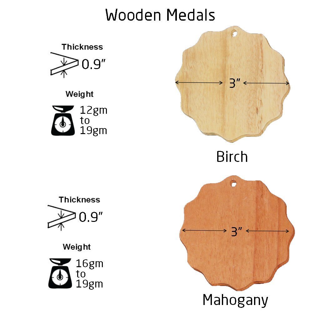 Measurement for Wooden Medal