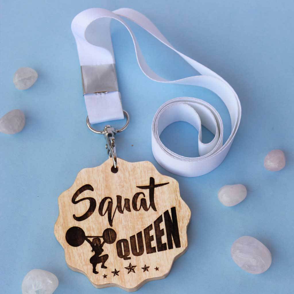 Squat Queen Wooden Medal Funny Medals Awards Gifts for Gym
