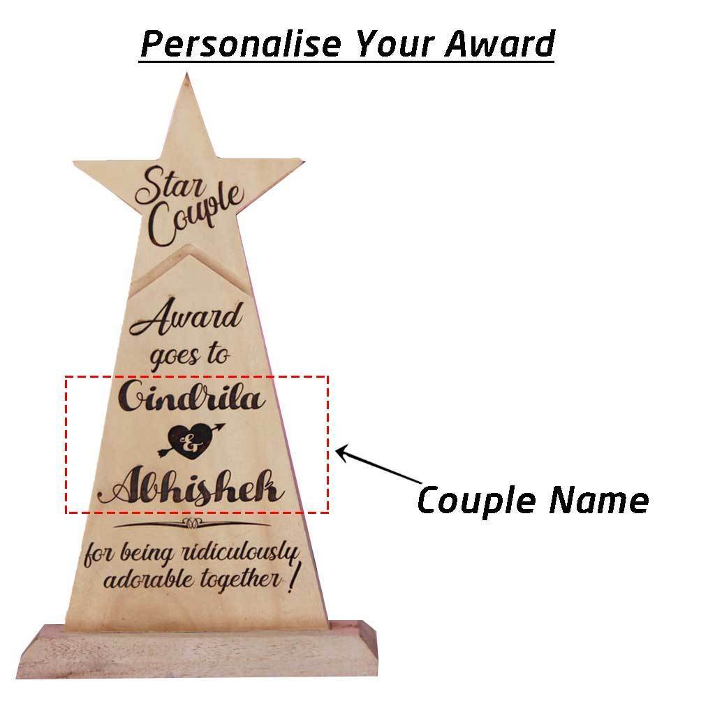 Star Couple Wooden Award for Dad. This is one of the Best Gifts for a Star Couple or Unique Romantic Gifts for them.