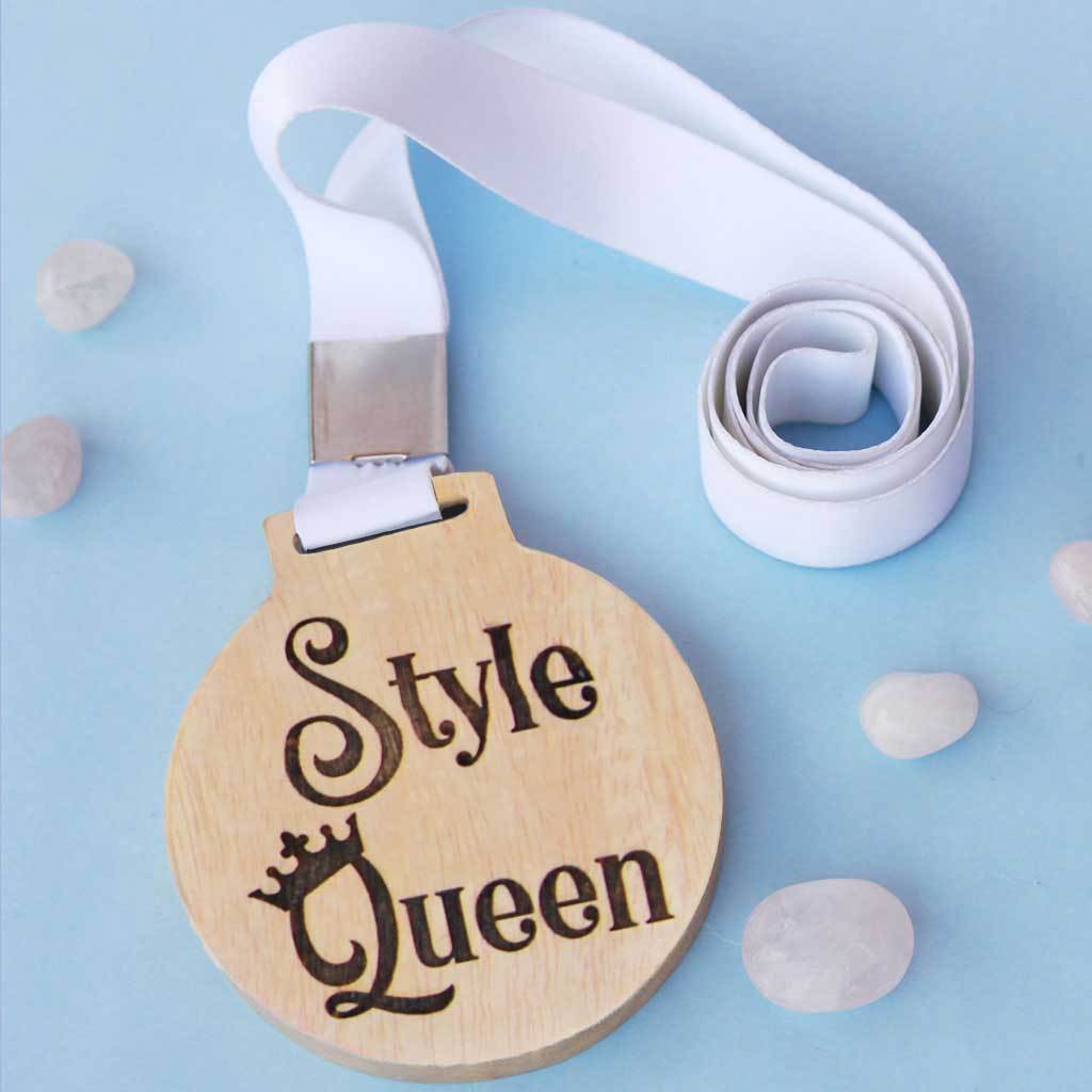 Style Queen Engraved Medal. This Funny Medal Award Makes One Of The Best Gifts For Fashionista. A Fashion Gift For Her.