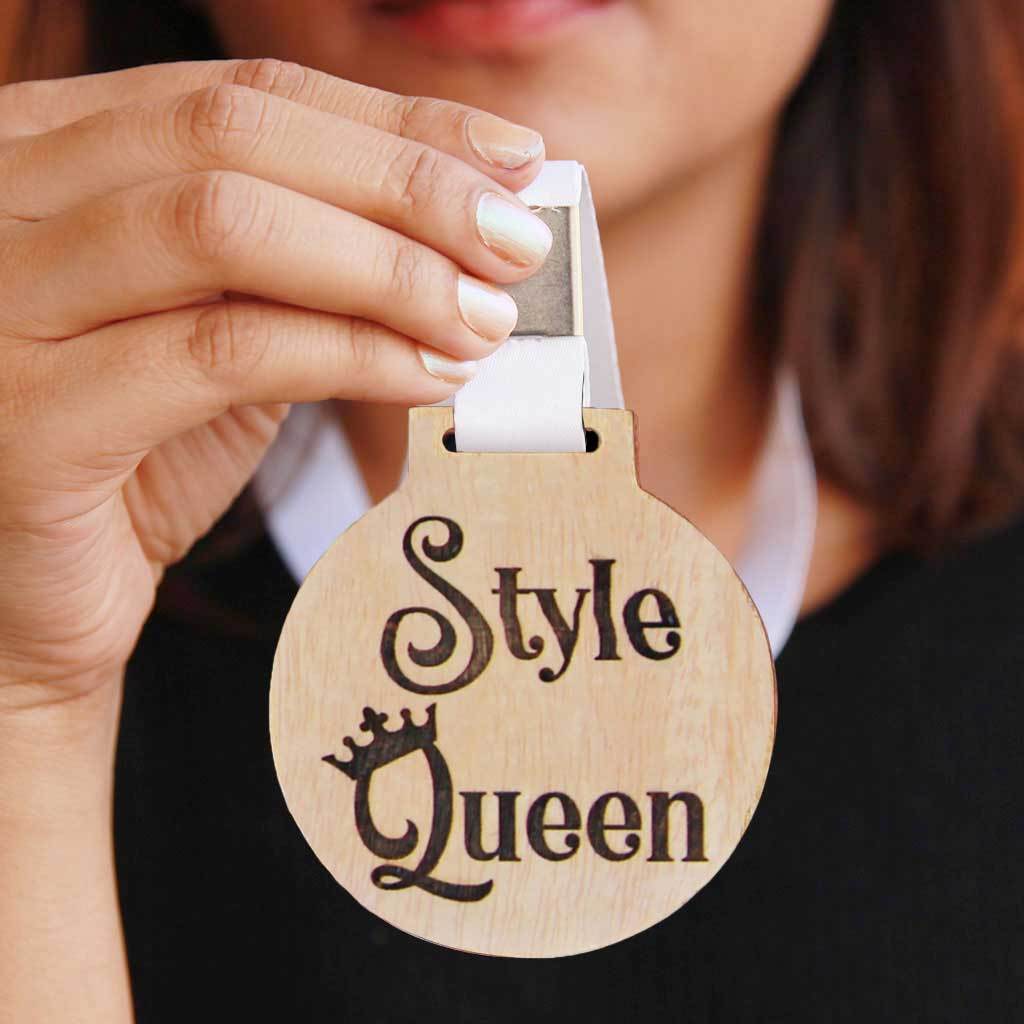 Style Queen Engraved Medal. This Funny Medal Award Makes One Of The Best Gifts For Fashionista. A Fashion Gift For Her.