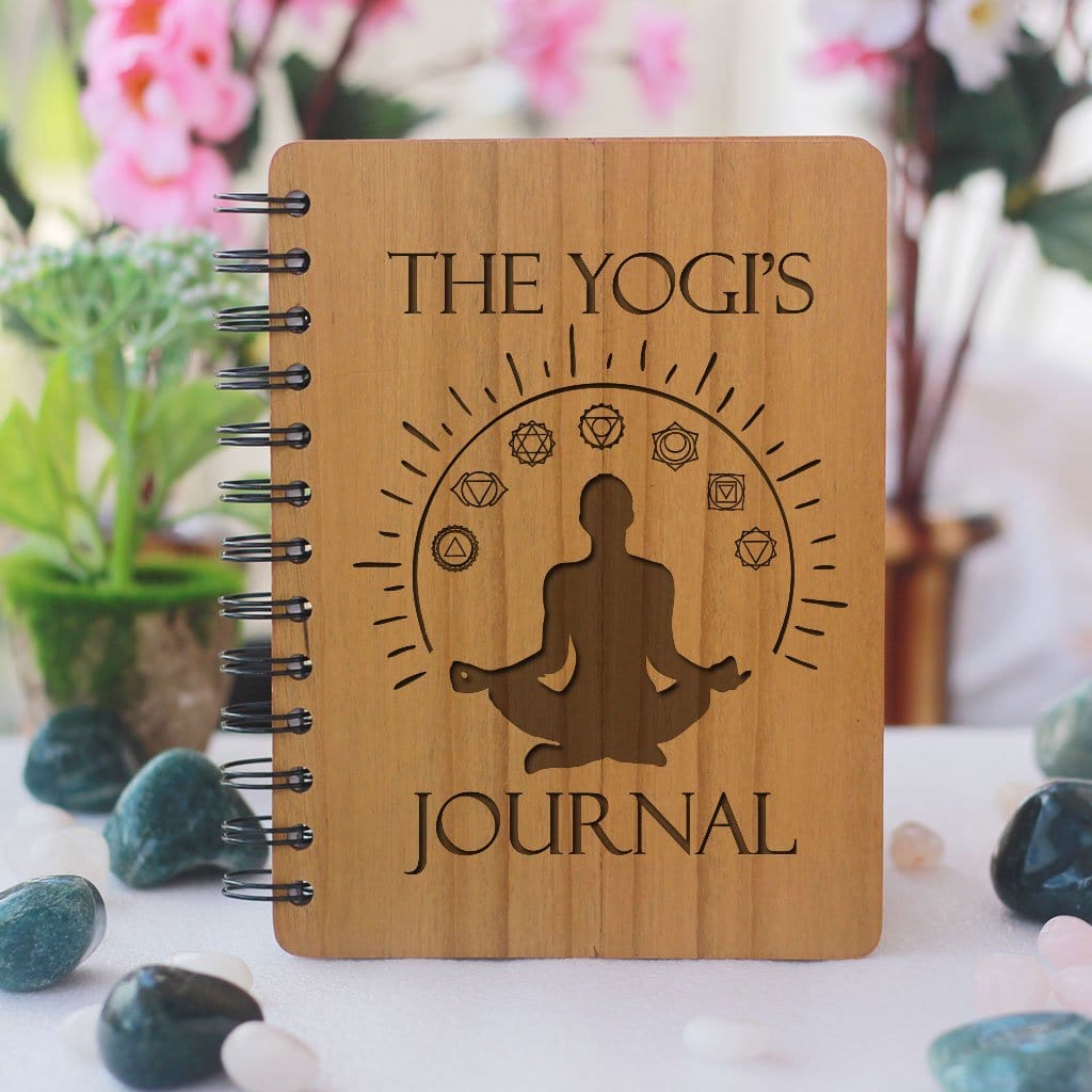 The Yogi&#39;s Journal To Document Yoga Workout. Looking for gift ideas for yoga lovers? This wooden notebook is one of the best gifts for yoga lovers. This Personalized Wooden Notebook Is The Best Fitness Journal. A Workout Diary For Yoga Lovers.