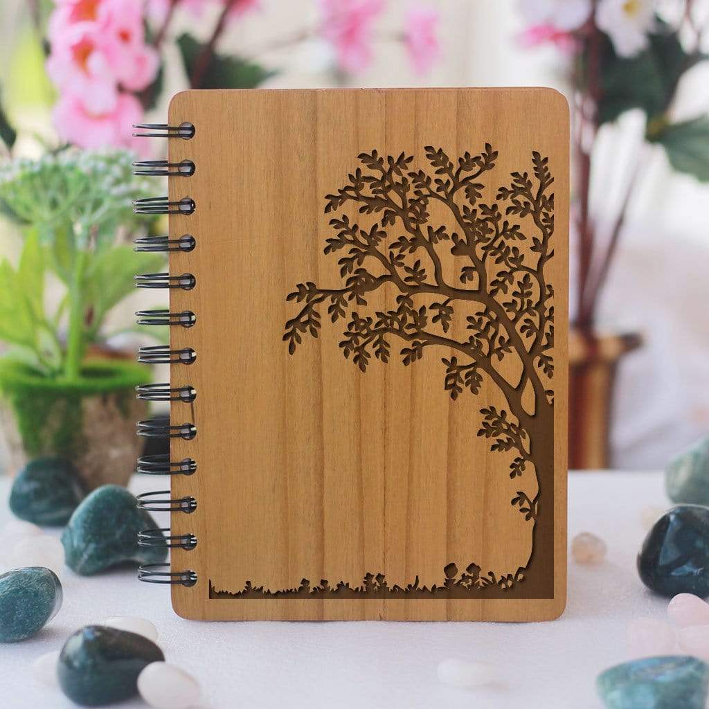 Tree House Notebook Tree of Life Wood Bound Notebook | wooden Notebook| Minimalist Journal ...