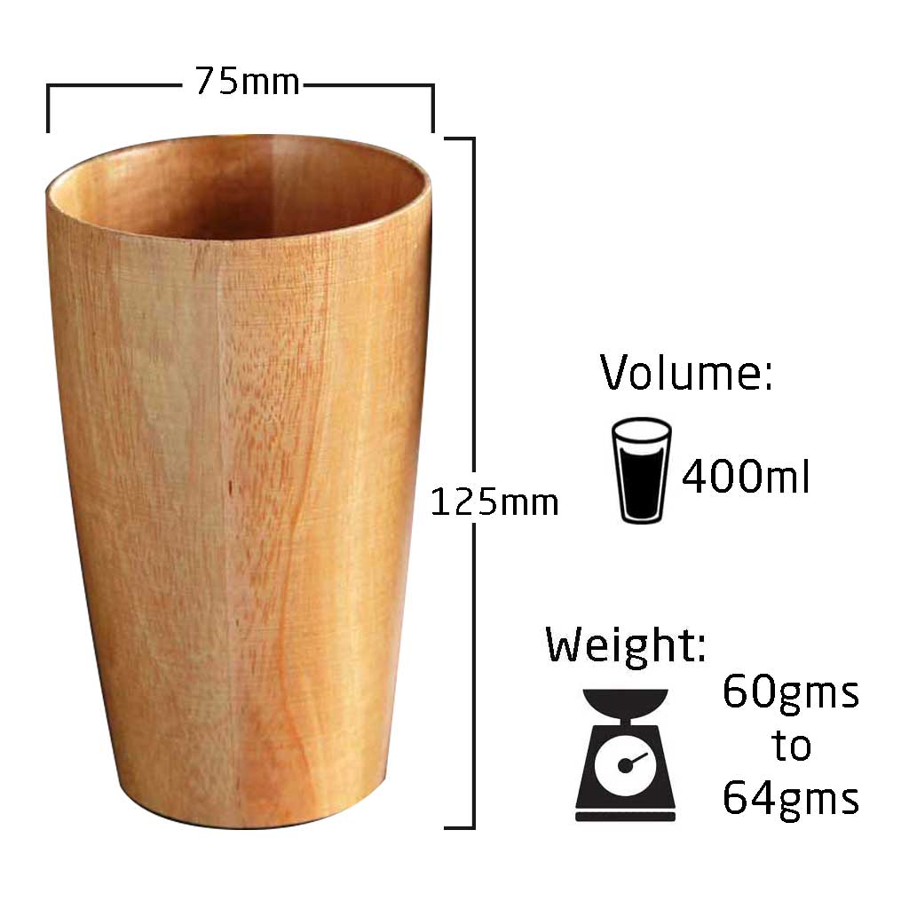 Personalized Wooden Tall Drinking Glass(10 oz/300ml) | Birthday Gift For Coffee Lover