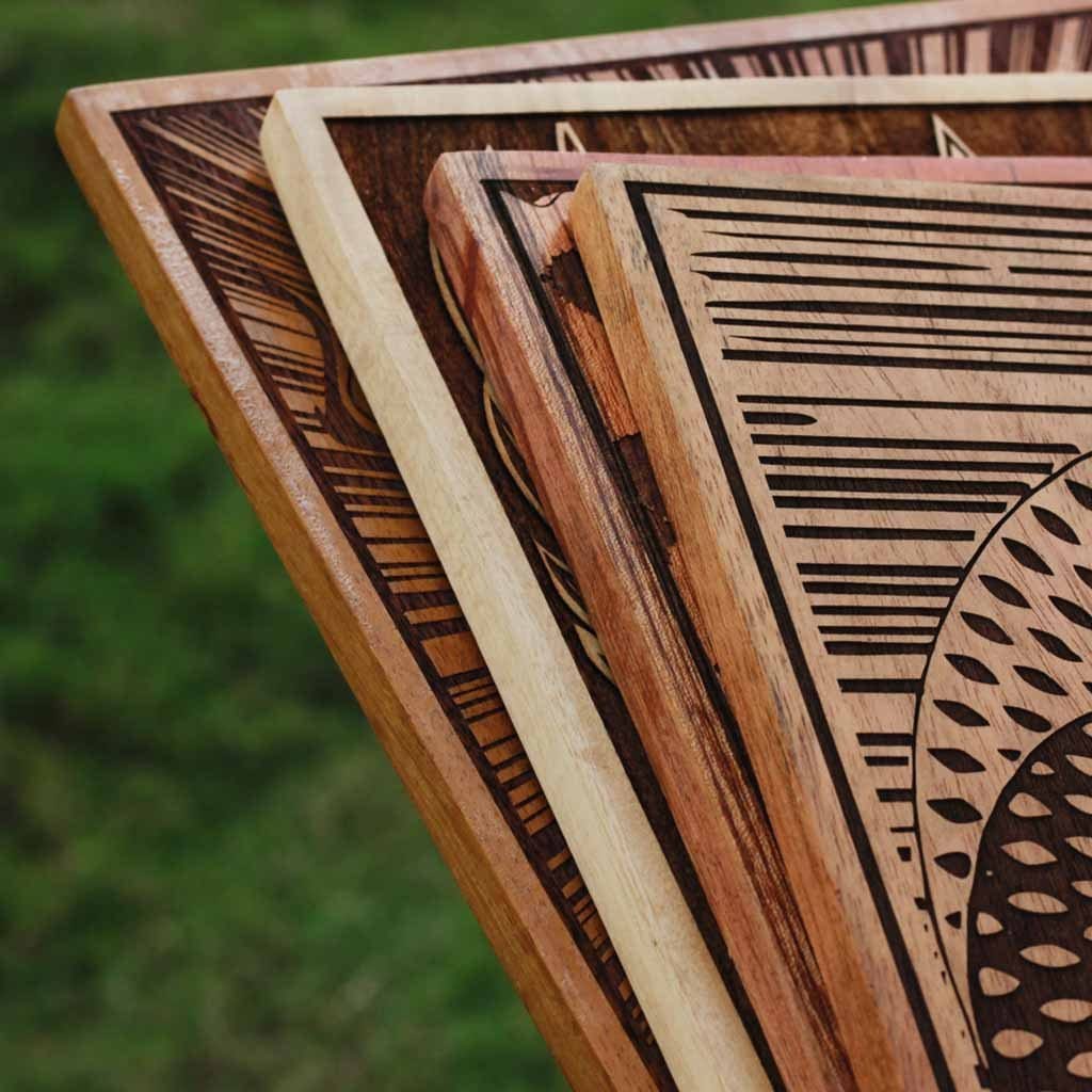 Carved Wooden Poster in Mahogany, Teak, Beech Wood and Birch Wood by Woodgeek Store - Wooden Artwork - Buy Wood Wall Art Decor Online