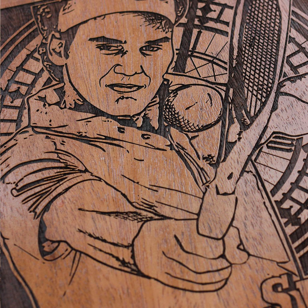 Roger Federer Tennis Poster - Sports Wall Poster - Wooden Wall Poster for Tennis Fans by Woodgeek Store