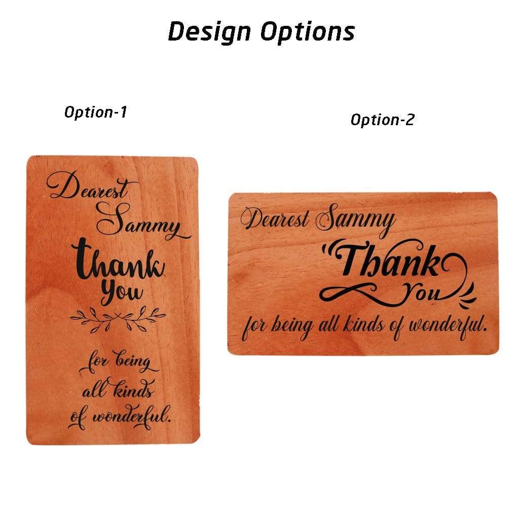 Thank You Cards - Wooden Greeting Cards Design Option.