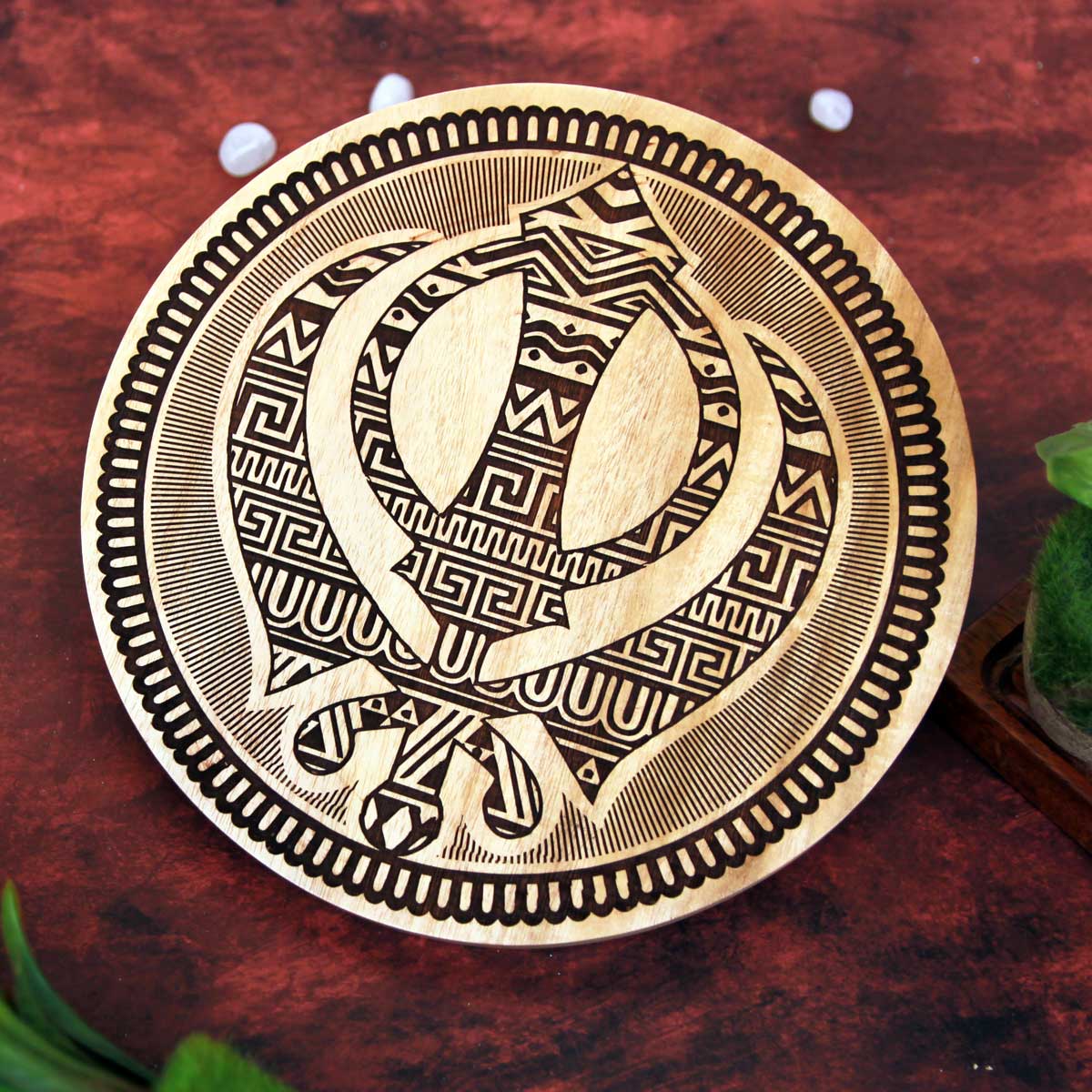 The Sikh Khanda Carved Wooden Poster