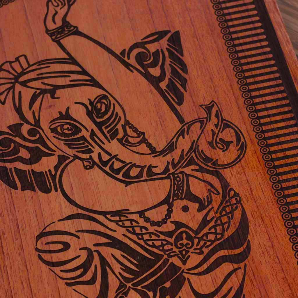 Wood engraving - The Dancing Ganesha Carved Wooden Poster by Woodgeek Store - Hindu God Wooden Artwork - Indian God Ganesh Wood Wall Hanging - Buy Wood Wall Art Decor Online 