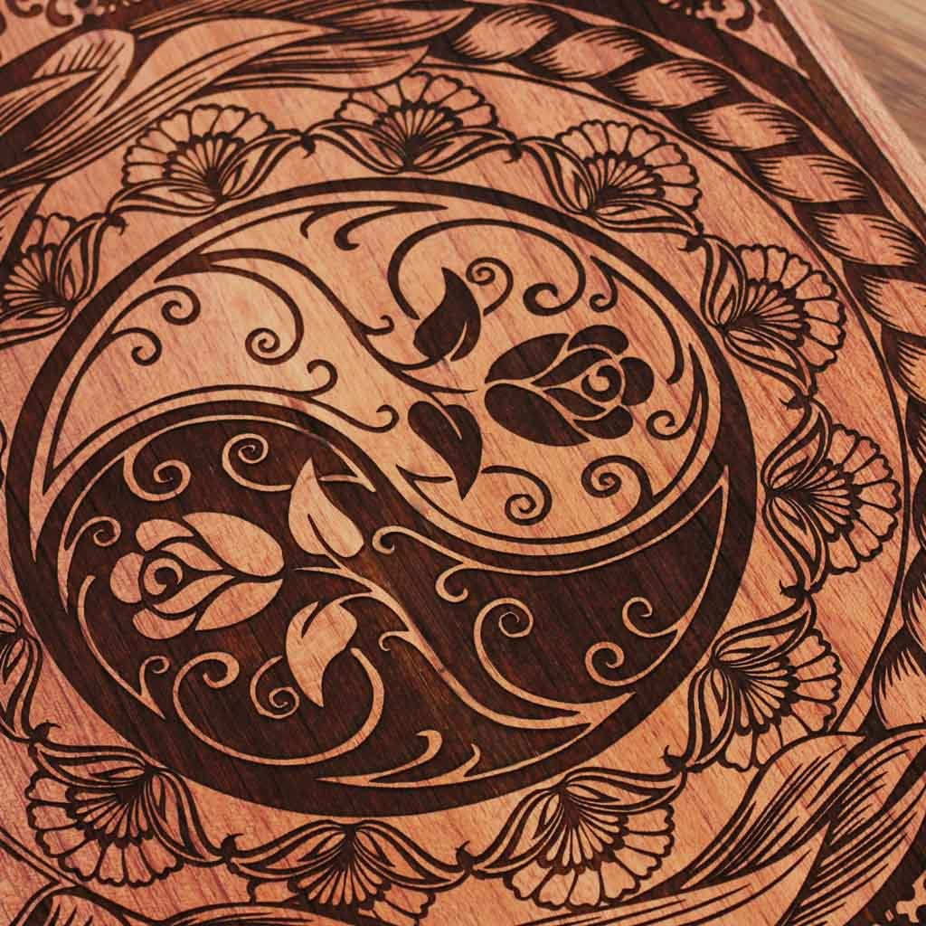 Wood Artwork for Wall - Floral Wall Art Decor - The Rose of Love Wood Art - Carved Wooden poster - Woodgeek Store