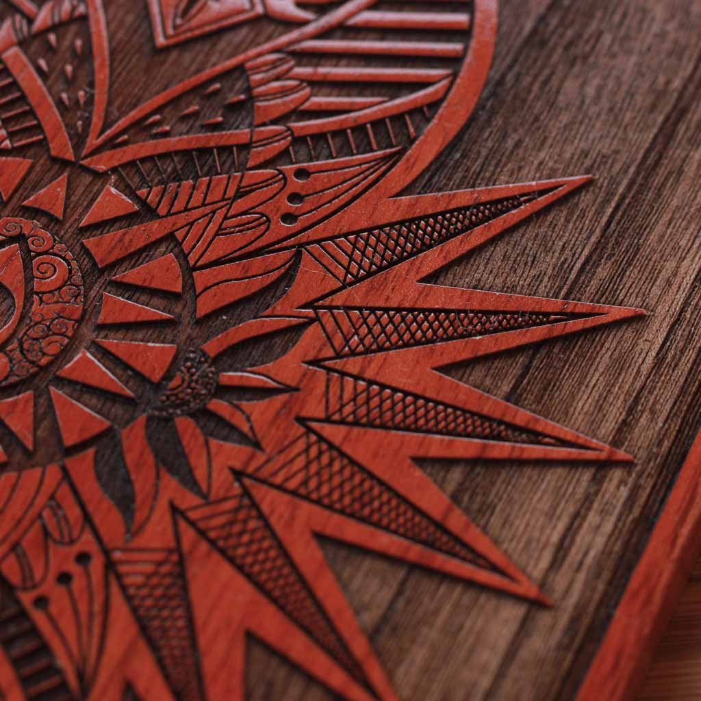 Wood Engraving - Buy wood wall art online - The Third Eye - Ajna in Hinduism - Wooden wall hanging - Carved wood wall art - Woodgeek Store