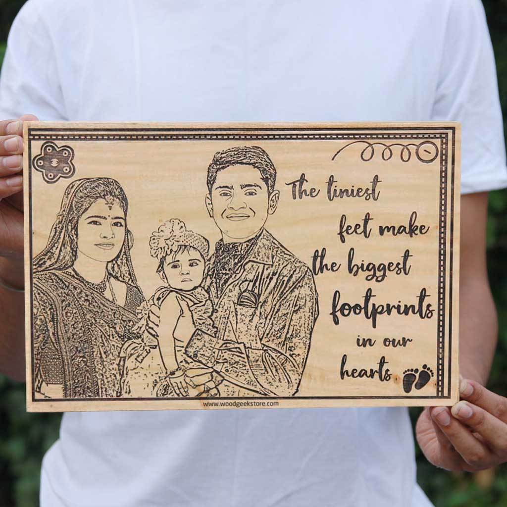 The Tiniest Feet Custom Engraved Wooden Frame