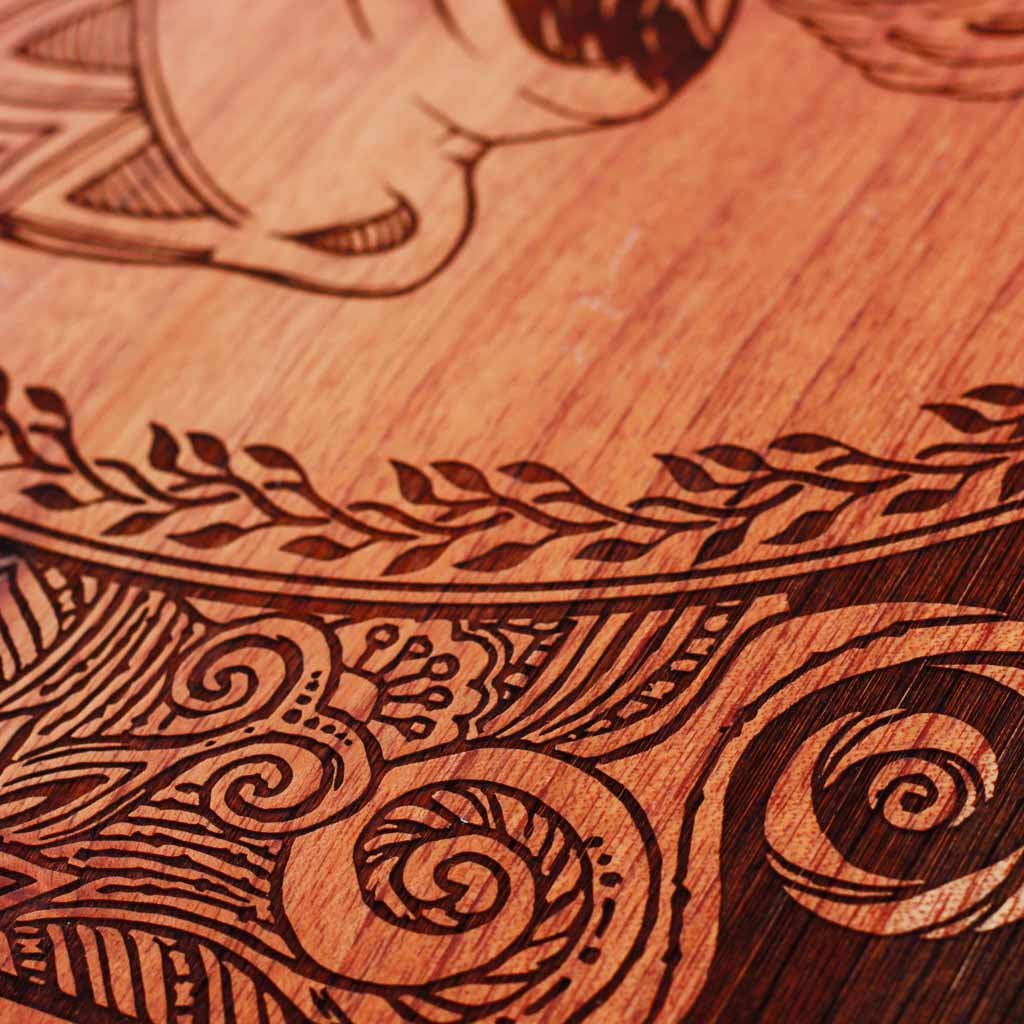 Wood engraving - The Aquarius Water Bearer Carved Wooden Poster by Woodgeek Store - Zodiac Sign Wooden Artwork - Buy Wood Wall Art Decor Online 